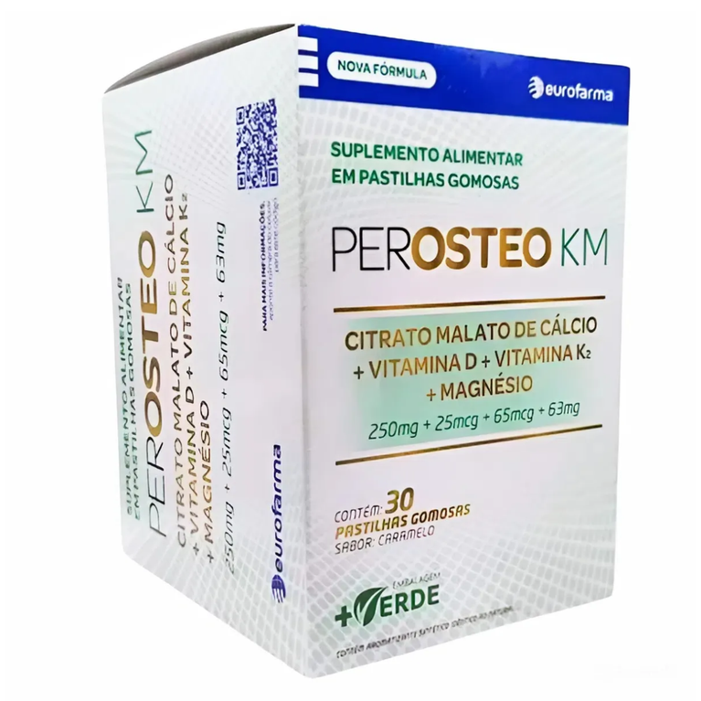 Perosteo KM 30 Tabletes Mastigáveis Sabor Caramelo VALIDADE 10/26