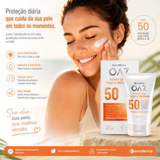 Protetor Solar Facial Oaz FPS 50 Gel Creme 40ml