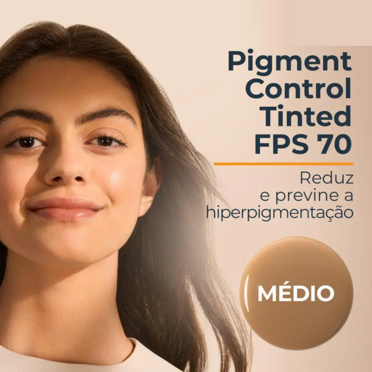 Protetor Solar Eucerin Pigment Control Tinted FPS 70 Médio 50g