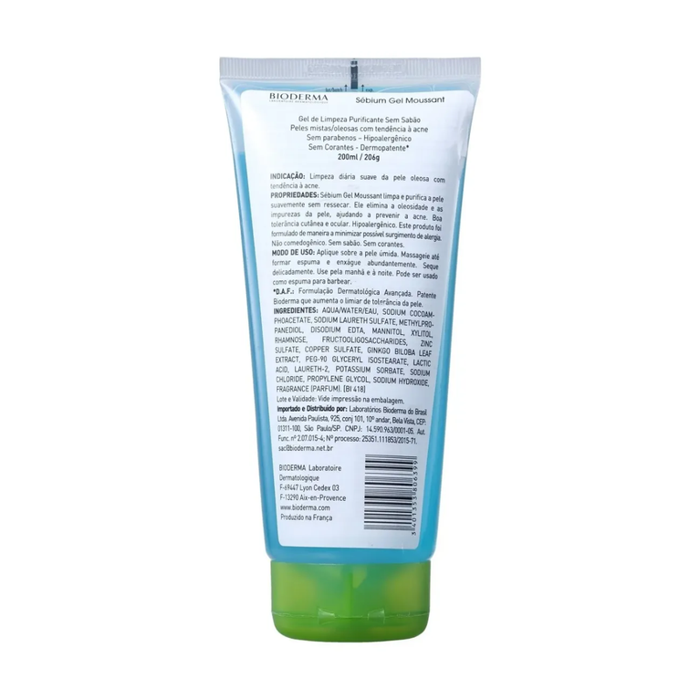 Gel de Limpeza Bioderma Sébium Gel Moussant 200ml