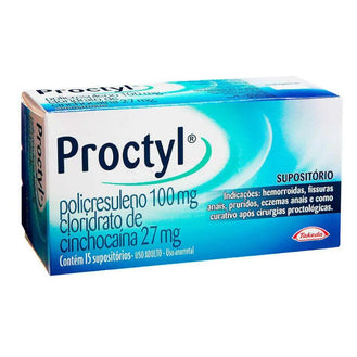 Proctyl 100Mg+27Mg - 15 Supositórios