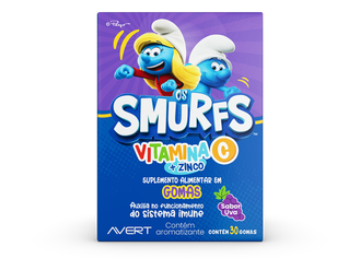 Suplemento Infantil Os Smurfs Vitamina C + Zinco 30 Gomas