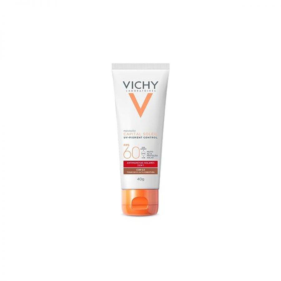 Protetor Solar Vichy Capital Soleil FPS 60 Cor 5.0 Com 40g - Drogaria Poupa Centro