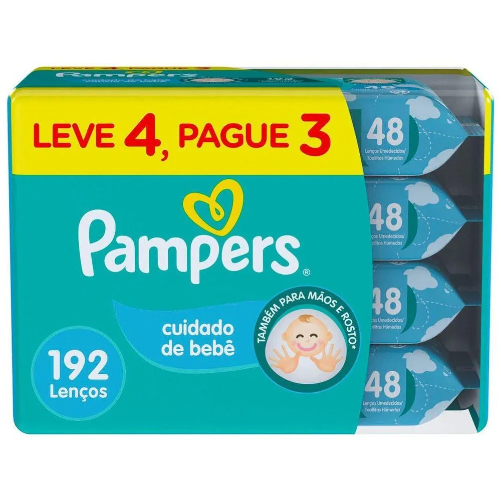 Lenço Umedecido Pampers Cuidado Bebê L4P3 - P&G
