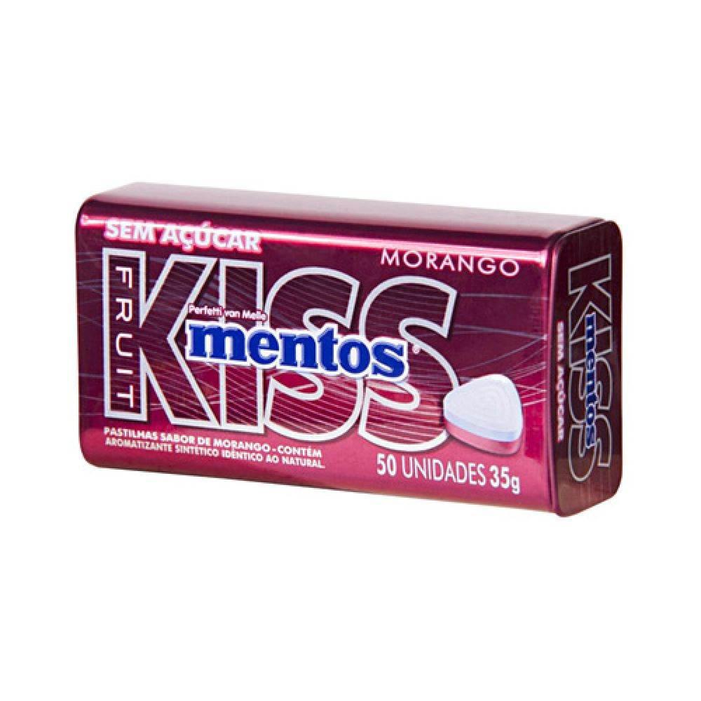 Pastilha Mentos Kiss Sabor Morango - 50 Pastilhas, 35G - Drogaria Poupa Centro