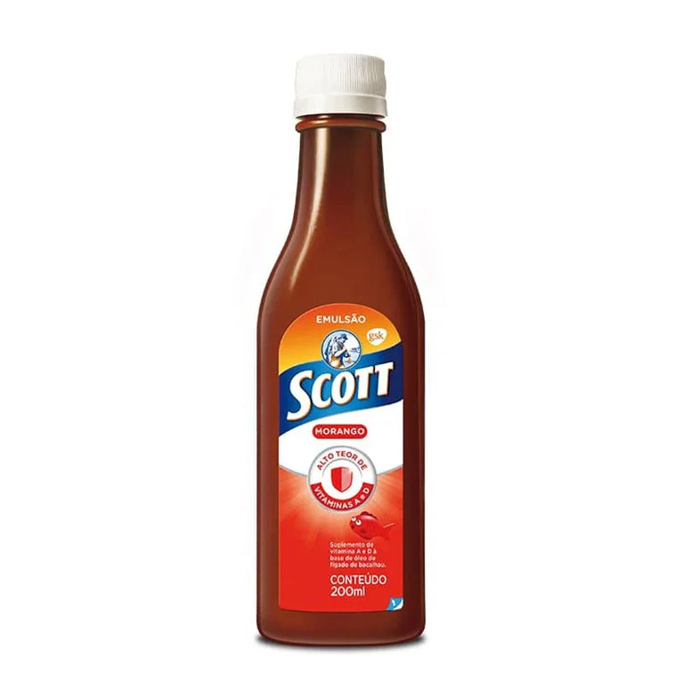 Óleo de Fígado de Bacalhau Scott Morango 200ml