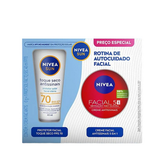 Protetor Solar Nivea Antissinais FPS70 40ml + Creme Facial 50G