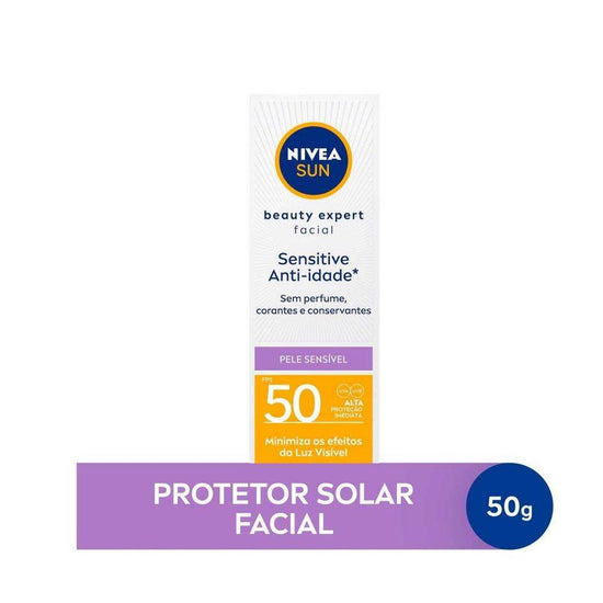Protetor Solar Facial Nivea Sun Sensitive FPS50 50G - Drogaria Poupa Centro