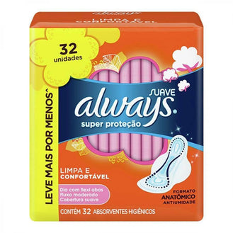 Absorvente Always Super Protecao Suave Com Abas 32 Unidades - Drogaria Poupa Centro