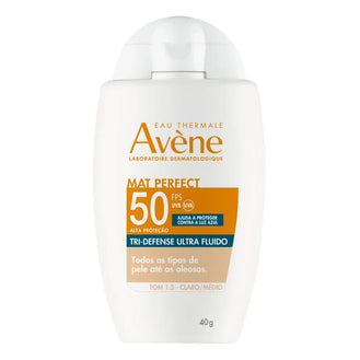 Protetor Solar Facial Avène Mat Perfect Tri-Defense Ultra Fluido FPS 50 Tom 1.5 40g