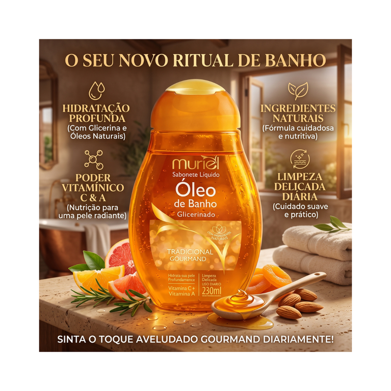 Sabonete Líquido Muriel Óleo de Banho Gourmand 230ml