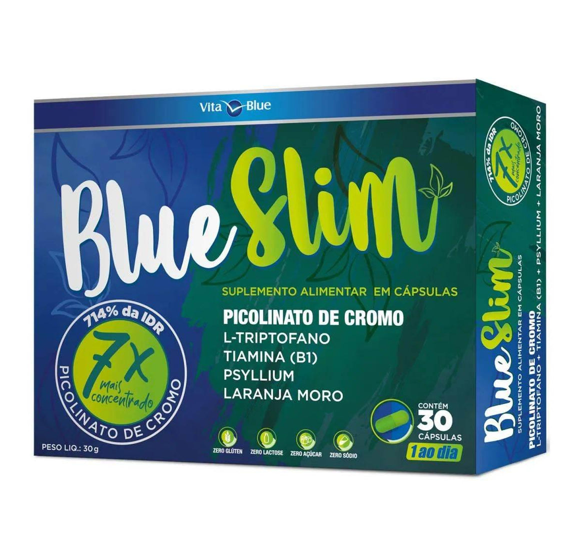 Blue Slim 30 Cápsulas Vita Blue - Drogaria Poupa Centro