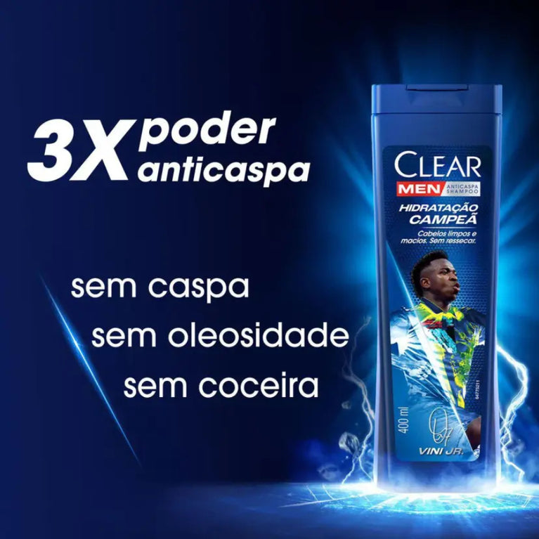 Shampoo Anticaspa Clear Men Hidratação Campeã 400ml