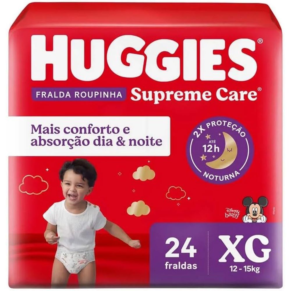 Fralda Huggies Supreme Care Roupinha XG - 24 fraldas