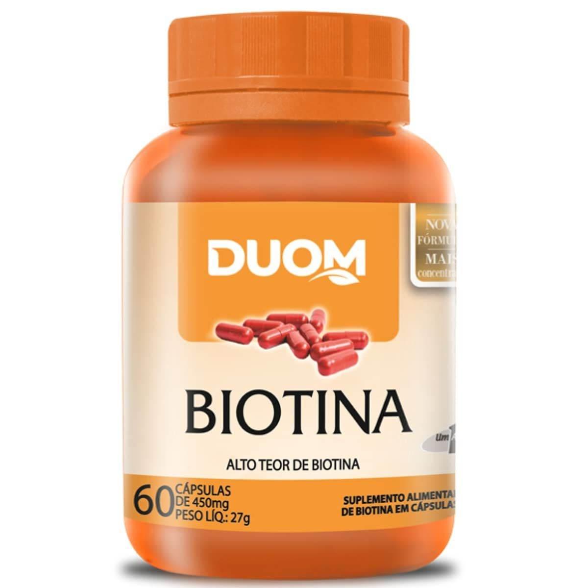 Biotina 60 Cápsulas 450mg Duom - Drogaria Poupa Centro