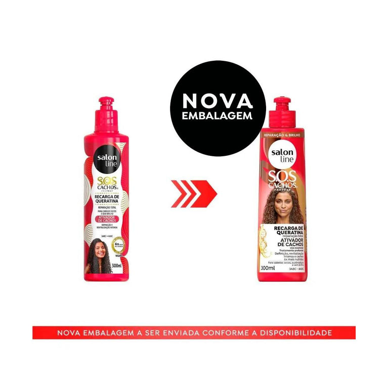 Sos Cachos Ativador de Cachos Queratina - Reparação Total 300ml