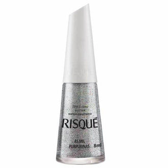 Esmalte Risque Efeito Metalico Glitter As Mil Purpurinas - Drogaria Poupa Centro