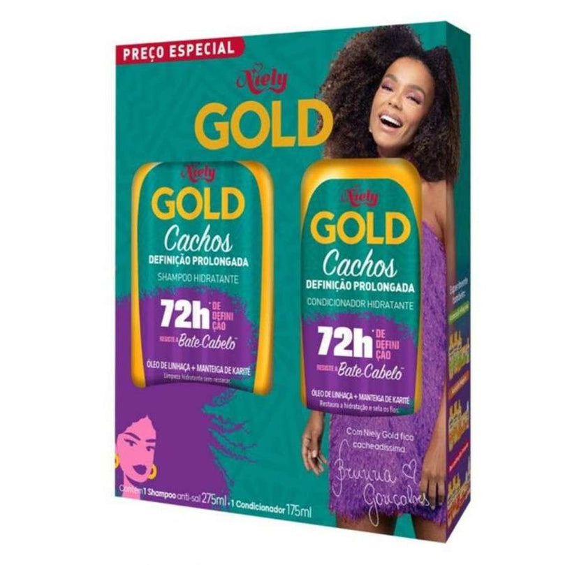 Kit Niely Gold Cachos Definição Prolongada 72h Shampoo+Cond
