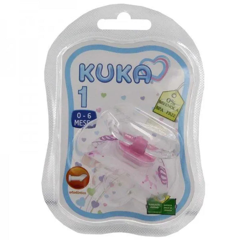 Chupeta Kuka Premium Rosa Silicone Ortodôntico 1