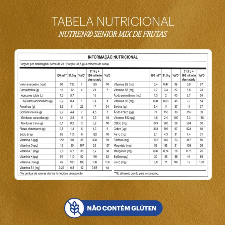 Nutren Senior Mix de Frutas 740g Nestlé