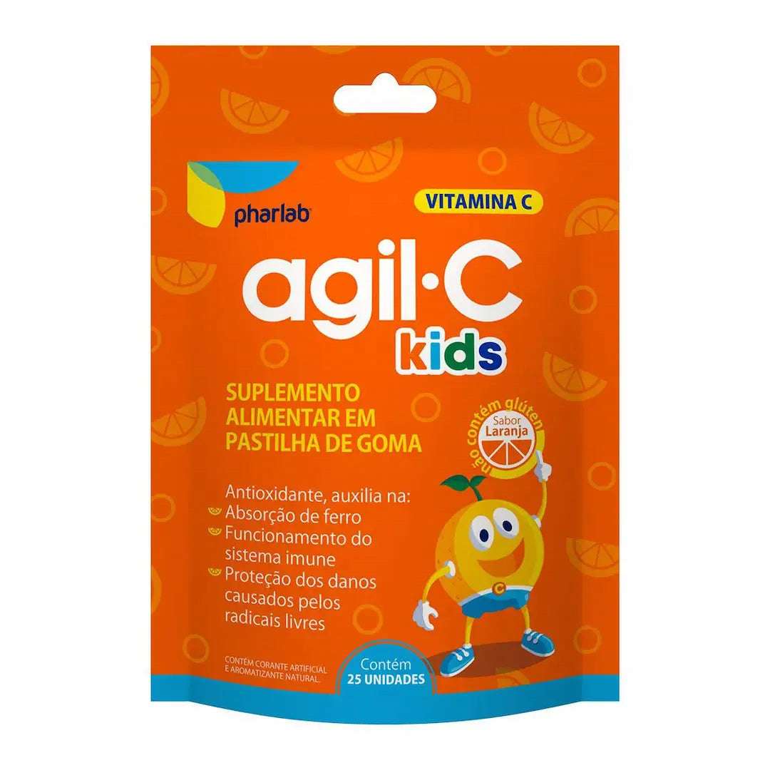 Agil-C Kids 30mg Laranja 25 Pastilhas de Goma