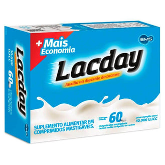Lacday Enzima Digestiva Lactase 60 Comprimidos - Drogaria Poupa Centro
