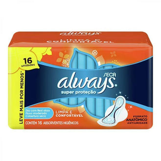 Absorvente Always Super Protecao Cobertura Seca Com Abas 16 Unidades - Drogaria Poupa Centro