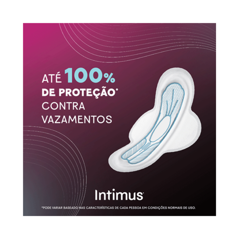 KIT COM 3 Absorvente Intimus Noturno Cobertura Seca Com Abas 30 un