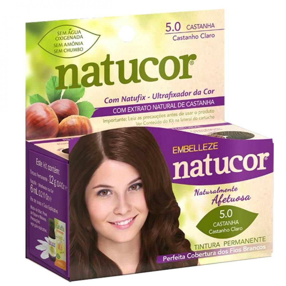 Tinta Natucor Vegana Nº5.0 Castanho Claro - 12G - Drogaria Poupa Centro