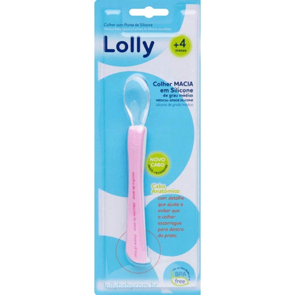 Colher Ponta Silicone Especial Rosa Lolly - Drogaria Poupa Centro