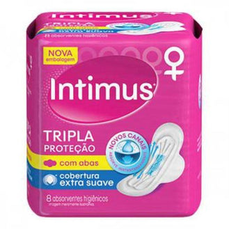 Absorvente Intimus Tripla Proteção Extra Suave Com Abas 8 Unidades - Drogaria Poupa Centro