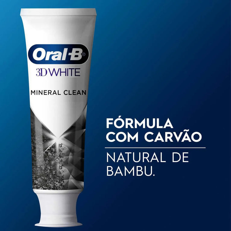 Creme Dental Oral-B 3D White Mineral Clean Carvão de Bambu 70g