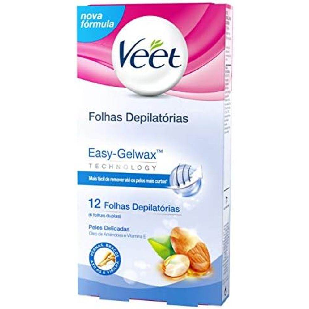 Veet Cera Corp Pdelicada 12Fol - Drogaria Poupa Centro