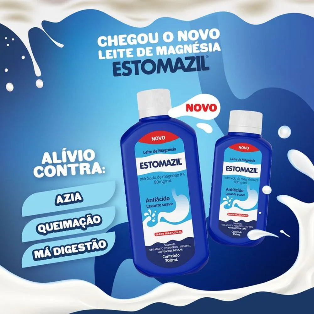 Estomazil Leite Maguinésia 80Mg Suspensão 100ml - Drogaria Poupa Centro
