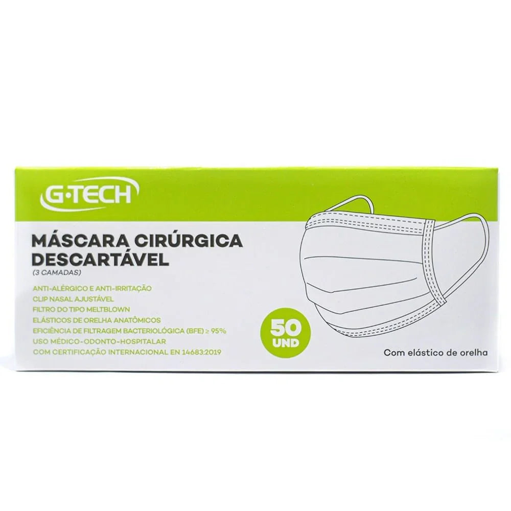 Máscara Cirúrgica 50 unidades  G-Tech