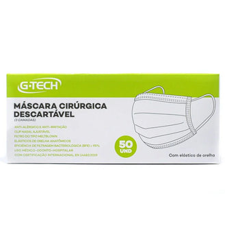 Máscara Cirúrgica 50 unidades  G-Tech