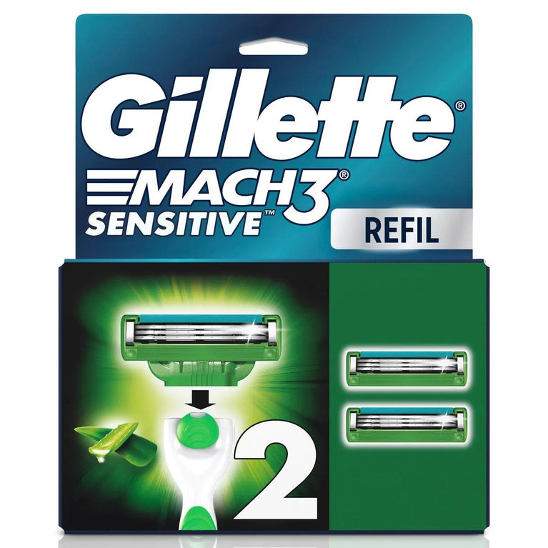 Carga para Aparelho de Barbear Gillette Mach3 Sensitive com 2 unidades