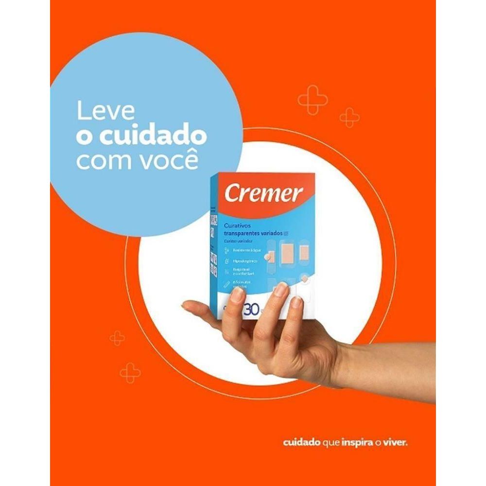 Curativo Cremer Transparente Variados em 6 Formatos com 30 unidades