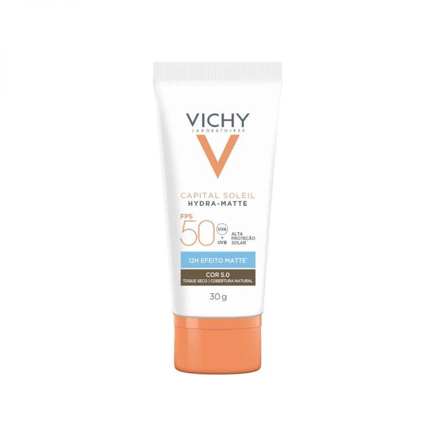 Protetor Solar Vichy Capital Soleil Hydra-Matte FPS 50 Cor 5.0 Com 30g - Drogaria Poupa Centro