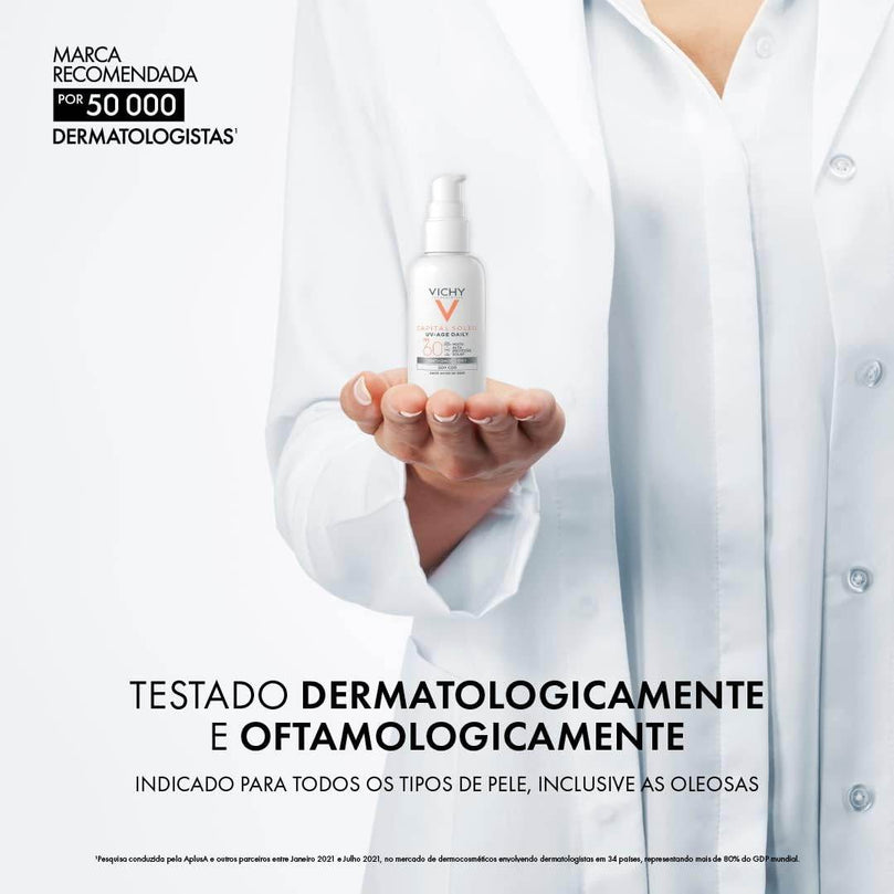 Protetor Solar Facial Vichy UV-Age Daily Cor 5.0 FPS 60 40G - Drogaria Poupa Centro