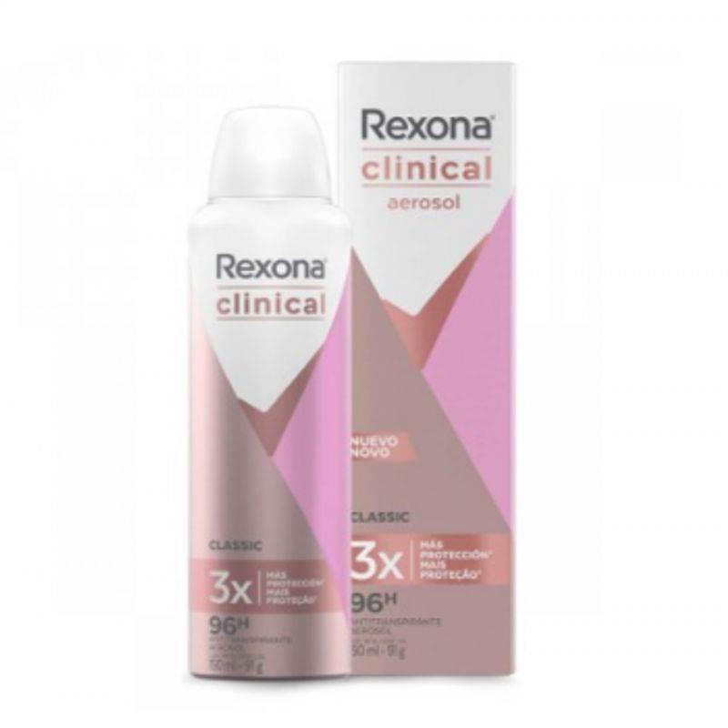 Desodorante Aerosol Rexona Clinical Feminino Classic 91g - Drogaria Poupa Centro