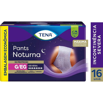 Tena Pants Noturna, Roupa Íntima para Incontinência Urinária, G/EG - 16 unidades