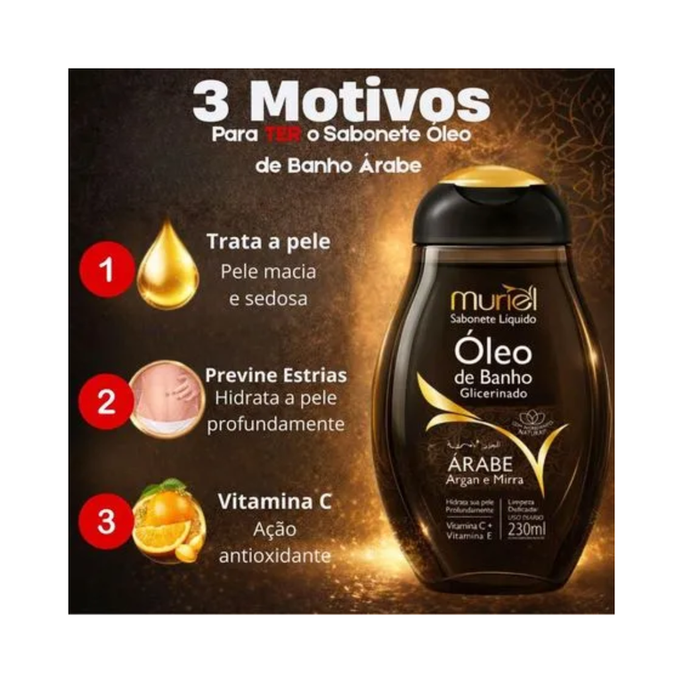 Sabonete Líquido Muriel Óleo de Banho Glicerinado Árabe 230ml