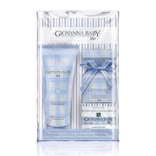 Kit Giovanna Baby Blue Locao Hidratante 200mL Sabonete 90g Colonia 90mL