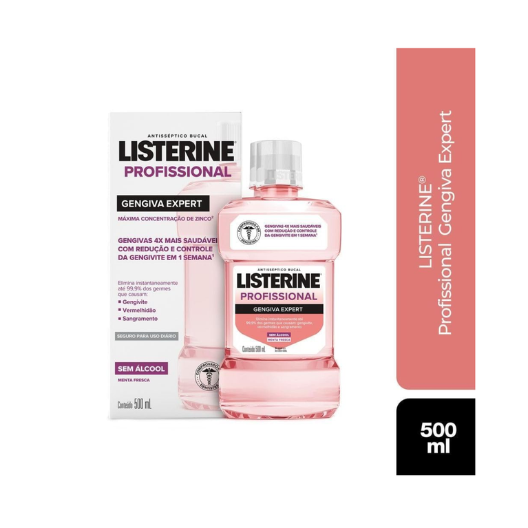 Antisséptico Bucal Listerine Profissional Genviva Expert 500ml