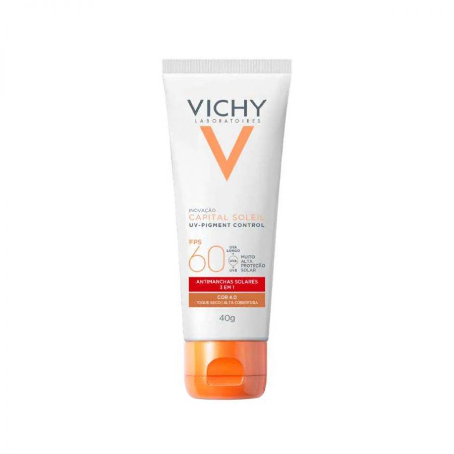 Protetor Solar Facial Capital Soleil UV-Pigment Control Vichy FPS 60 Cor 4.0 Com 40g - Drogaria Poupa Centro