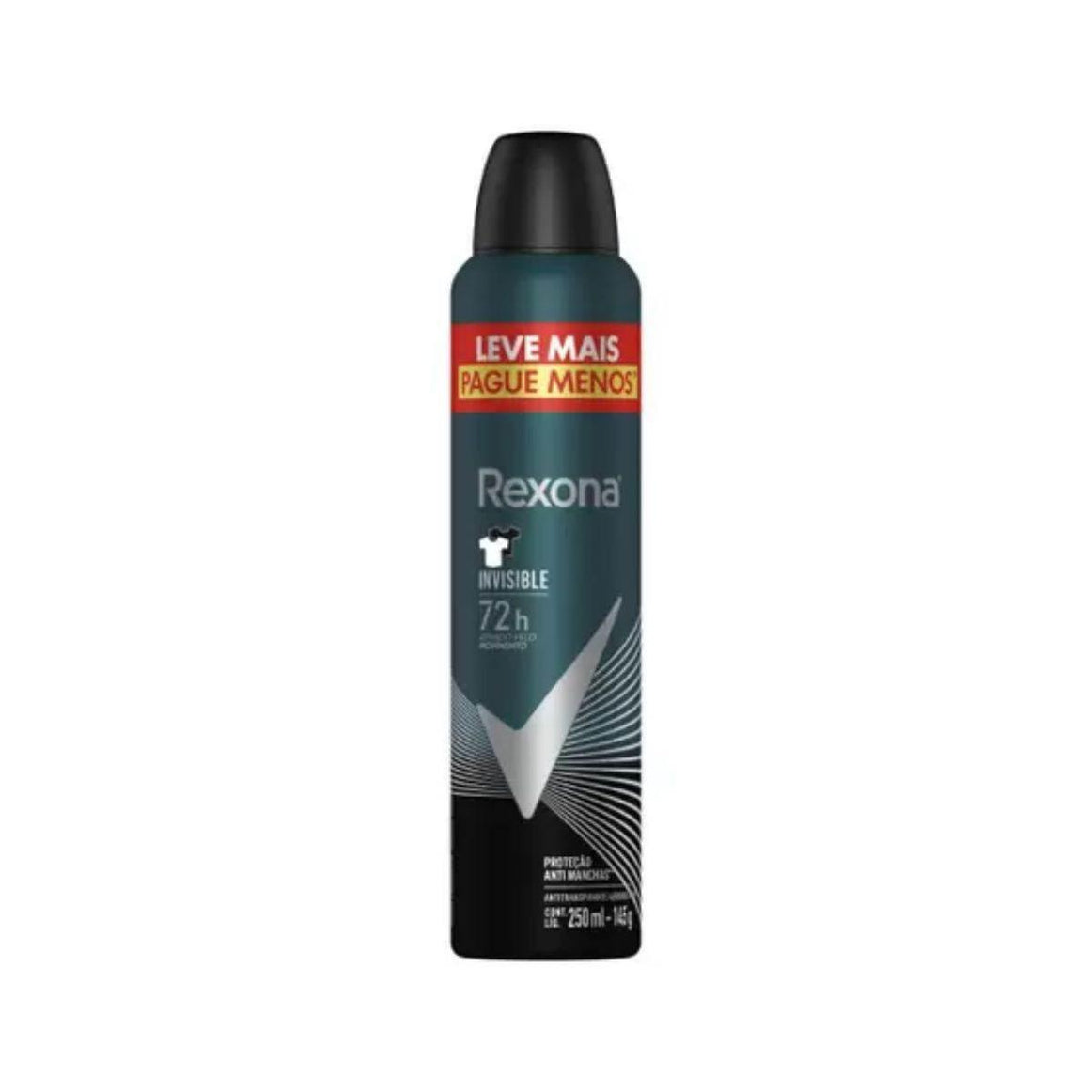 Desodorante Antitranspirante Masculino Rexona Men invisible, aerossol, 250mL - Drogaria Poupa Centro