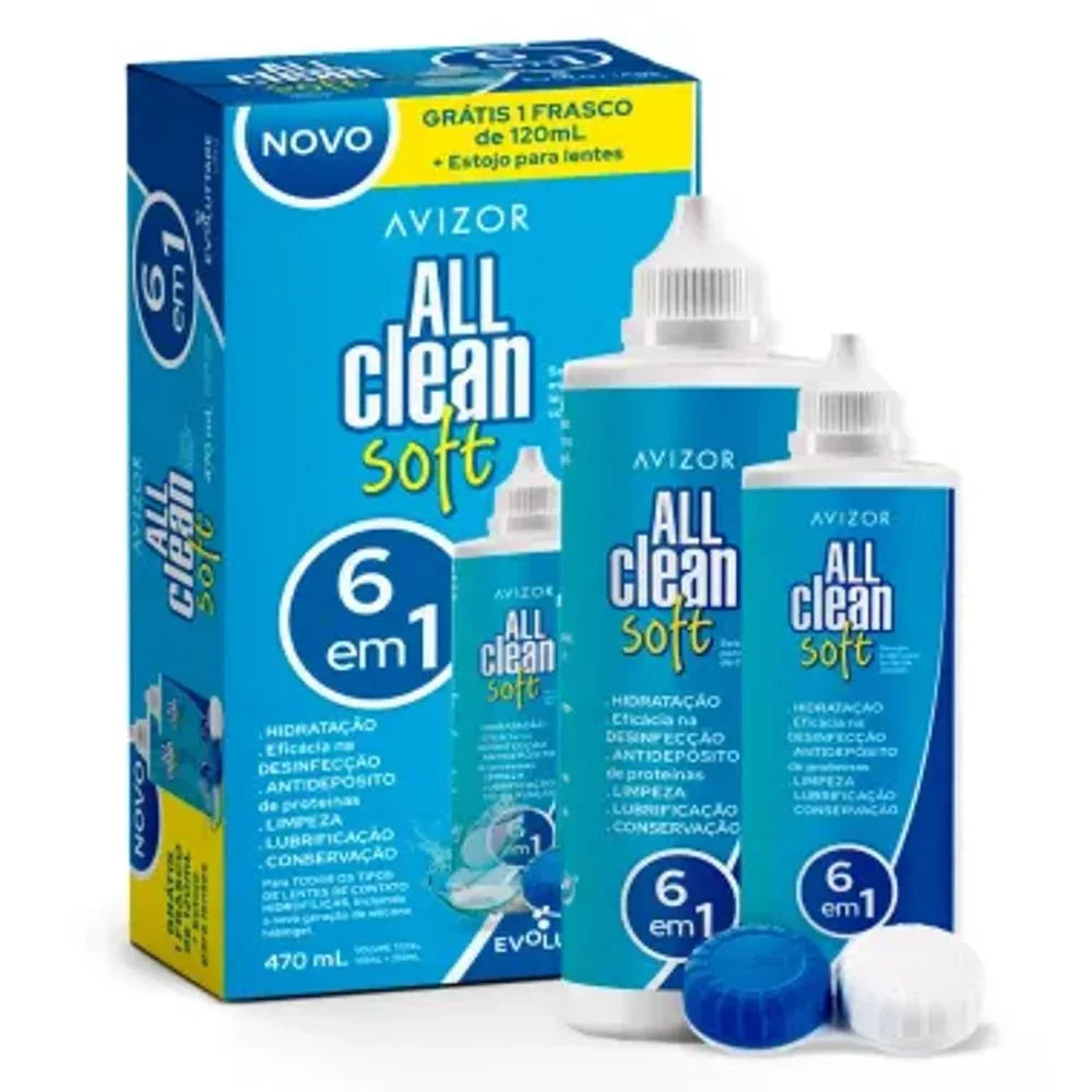 Solução Para Lentes de Contato All Clean Soft 6 em 1 – 350ml + 120ml