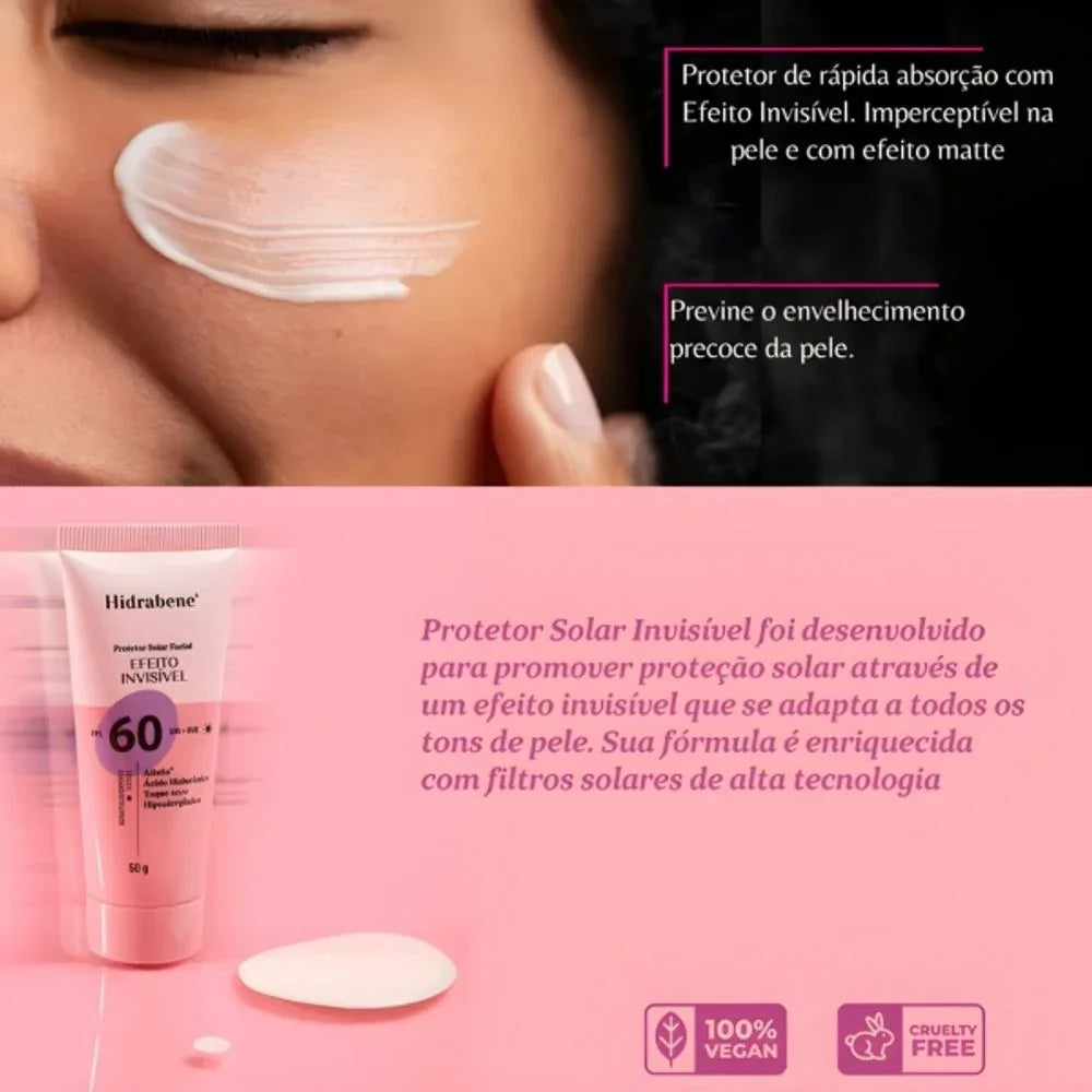 Hidrabene Protetor Solar Facial Fps 60 Invisível 50g - Drogaria Poupa Centro