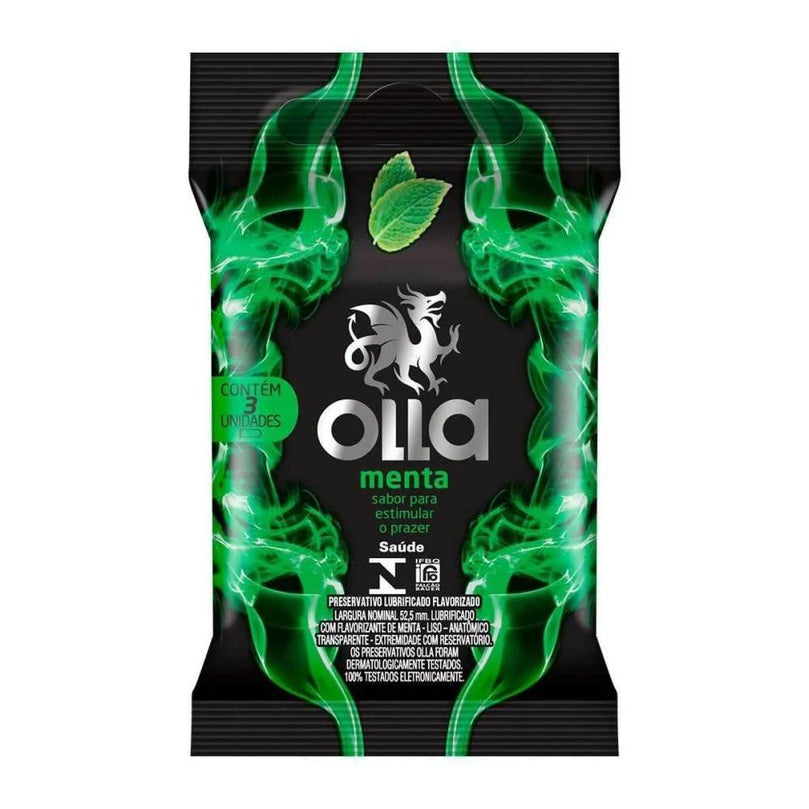Preservativo Olla Menta Com 3 Unidades - Drogaria Poupa Centro